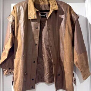Vintage Avanti Leather Bomber Jacket & Convertible Vest w/ Removable Sleeves
